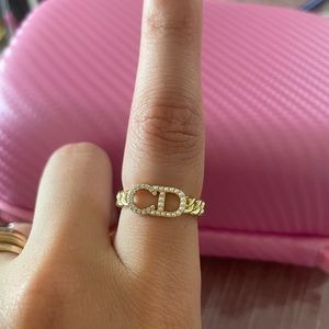 Gold Christian Dior adjustable employees ring